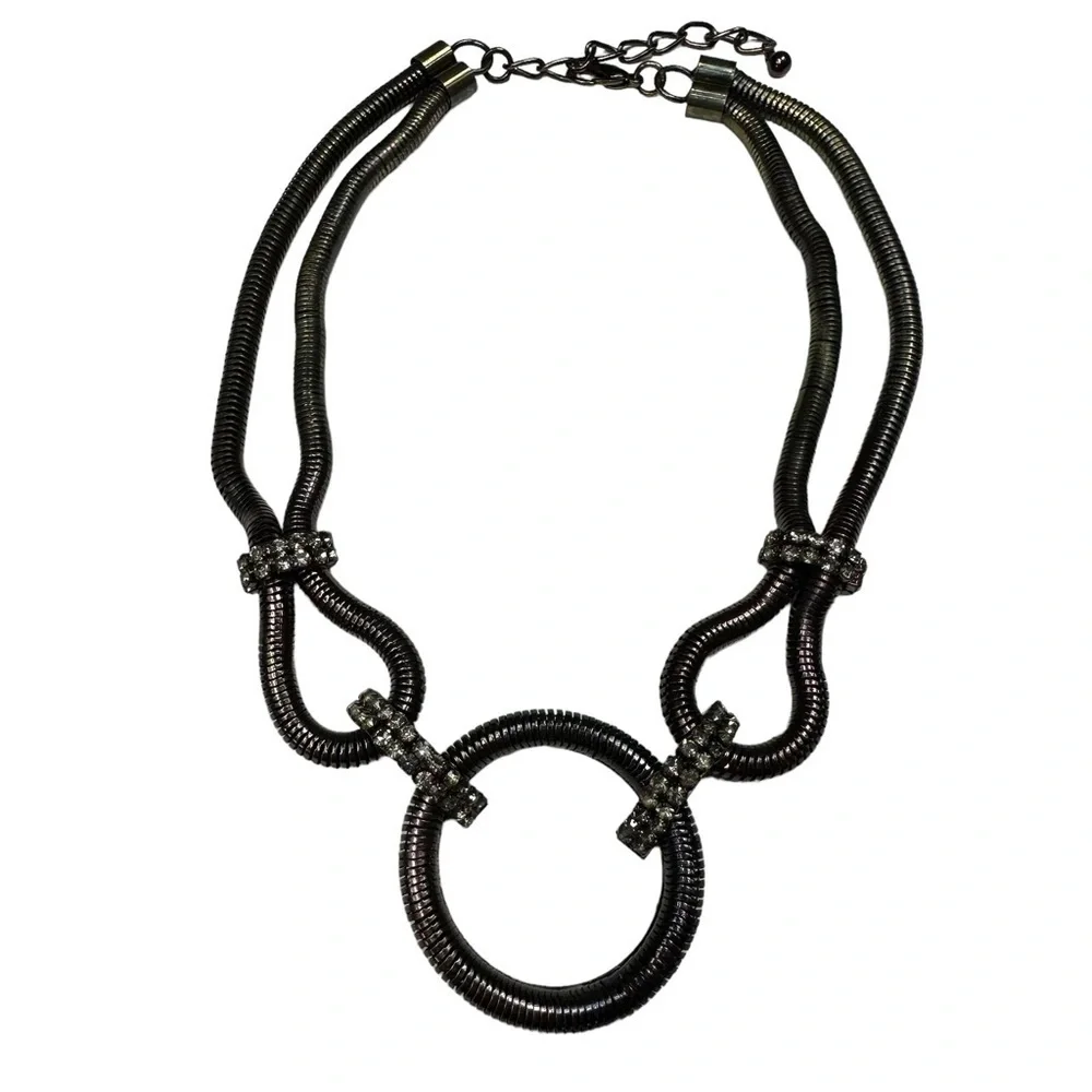 Bronze Metallic Chunky Circle Necklace